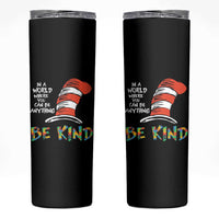 Autism Awareness Skinny Tumbler Why Fit In When You Were Born To Stand Out Cat In Hat