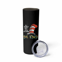 Autism Awareness Skinny Tumbler Why Fit In When You Were Born To Stand Out Cat In Hat