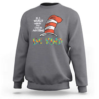Autism Awareness Sweatshirt Why Fit In When You Were Born To Stand Out Cat In Hat