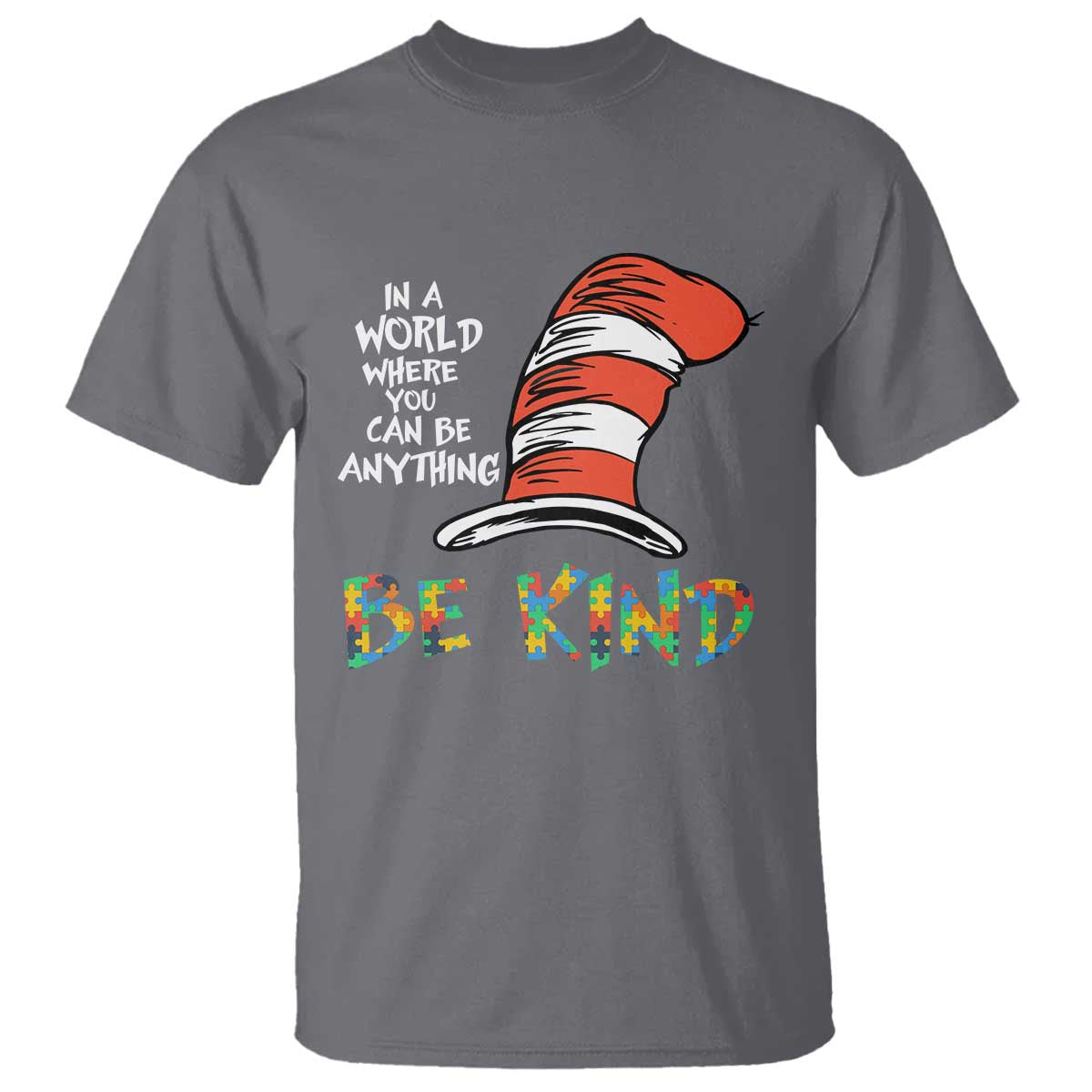 Autism Awareness T Shirt Why Fit In When You Were Born To Stand Out Cat In Hat