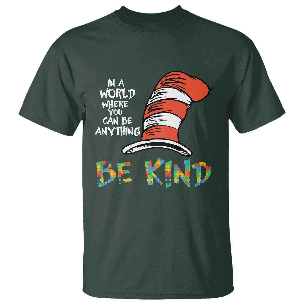 Autism Awareness T Shirt Why Fit In When You Were Born To Stand Out Cat In Hat
