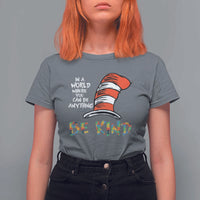 Autism Awareness T Shirt For Women Why Fit In When You Were Born To Stand Out Cat In Hat