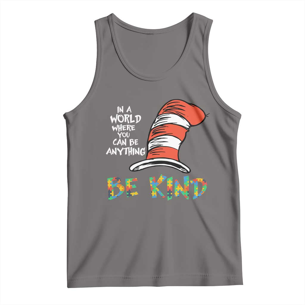 Autism Awareness Tank Top Why Fit In When You Were Born To Stand Out Cat In Hat