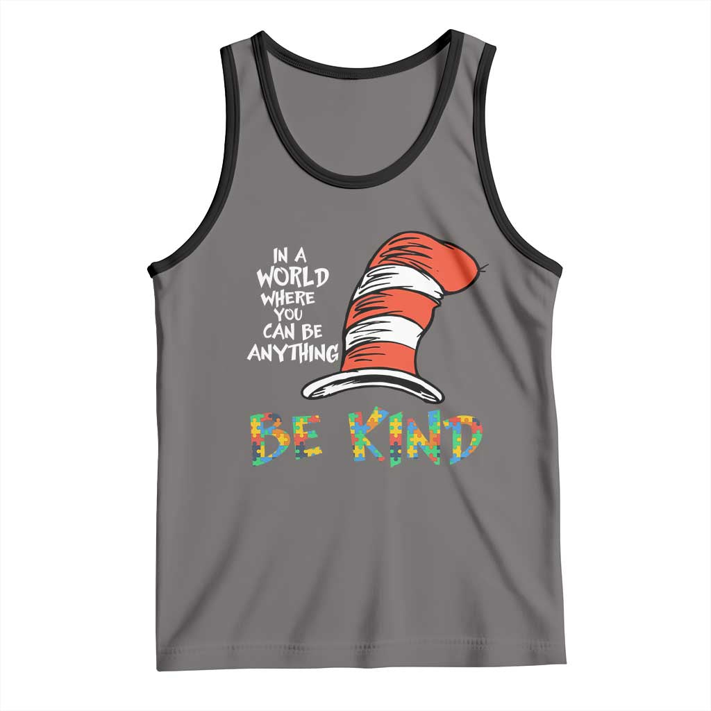 Autism Awareness Tank Top Why Fit In When You Were Born To Stand Out Cat In Hat