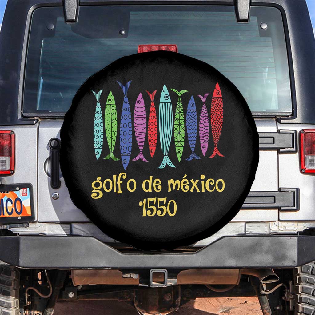 Gulf of Mexico Spare Tire Cover Golfo de México 1550 Retro Tuna