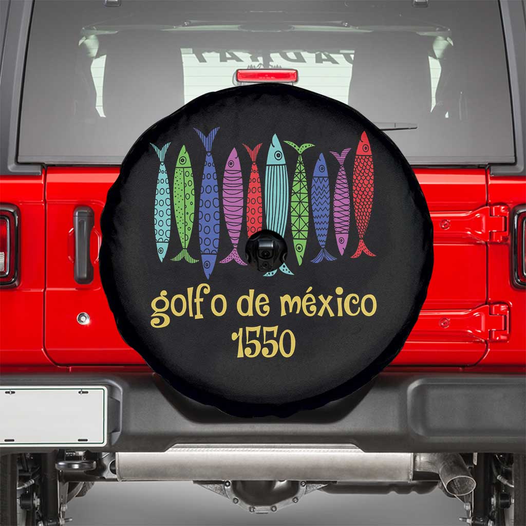 Gulf of Mexico Spare Tire Cover Golfo de México 1550 Retro Tuna