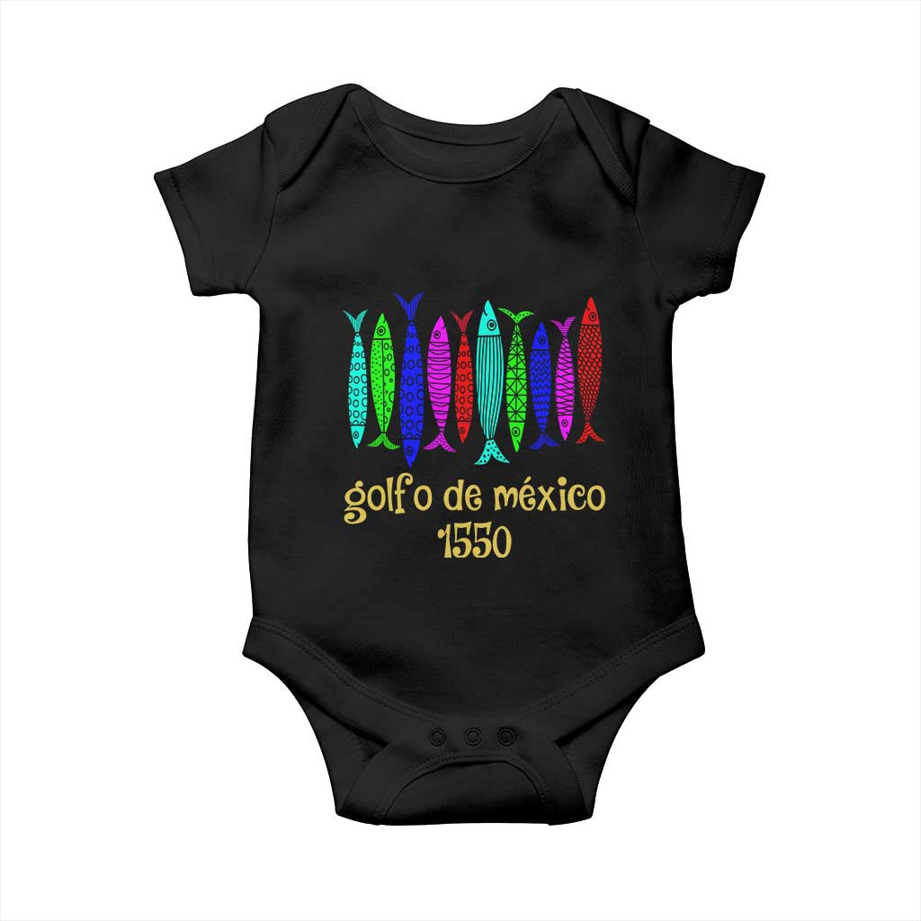 Gulf of Mexico Baby Onesie Golfo de México 1550 Retro Tuna