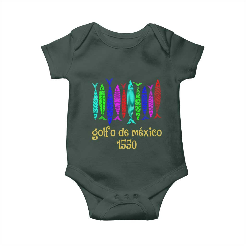 Gulf of Mexico Baby Onesie Golfo de México 1550 Retro Tuna