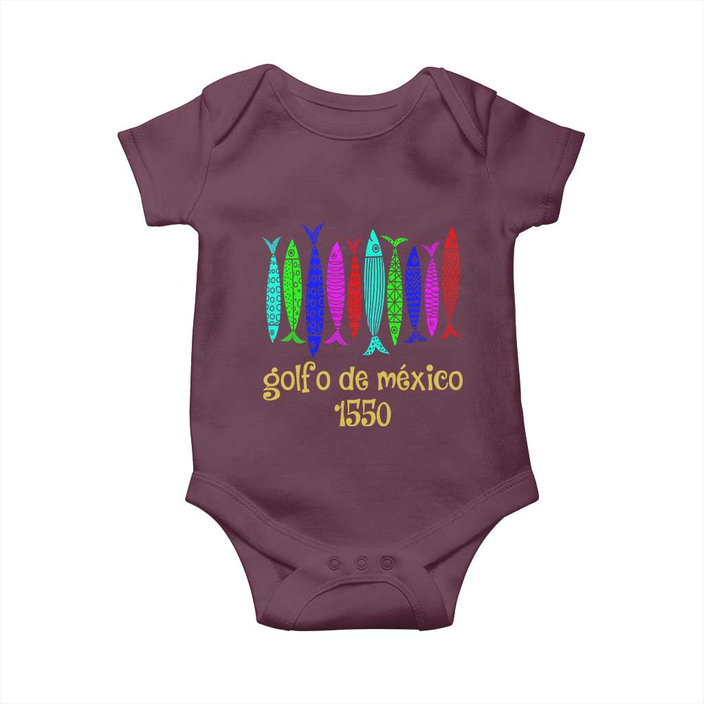 Gulf of Mexico Baby Onesie Golfo de México 1550 Retro Tuna