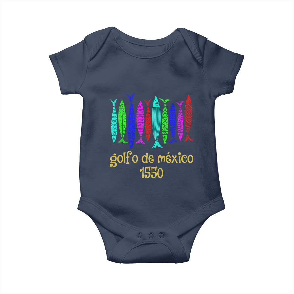 Gulf of Mexico Baby Onesie Golfo de México 1550 Retro Tuna