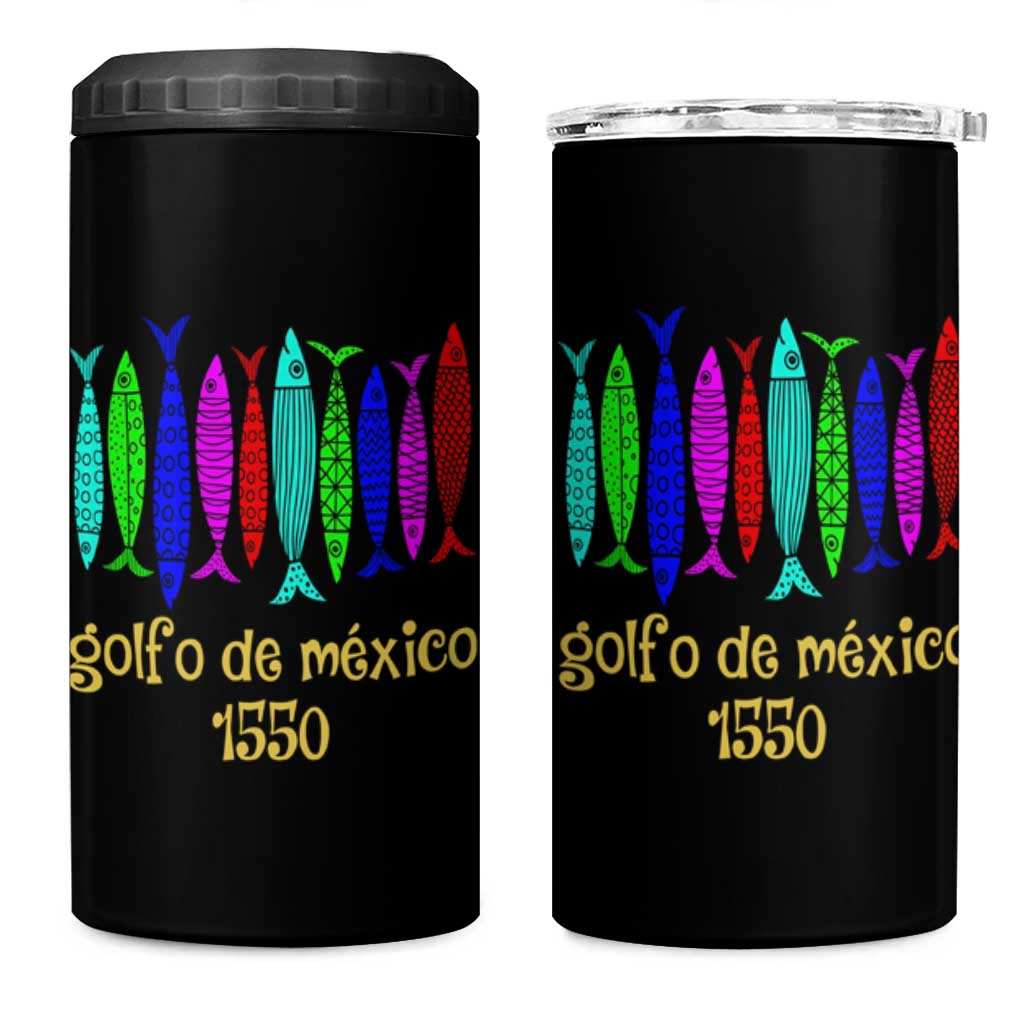 Gulf of Mexico 4 in 1 Can Cooler Tumbler Golfo de México 1550 Retro Tuna