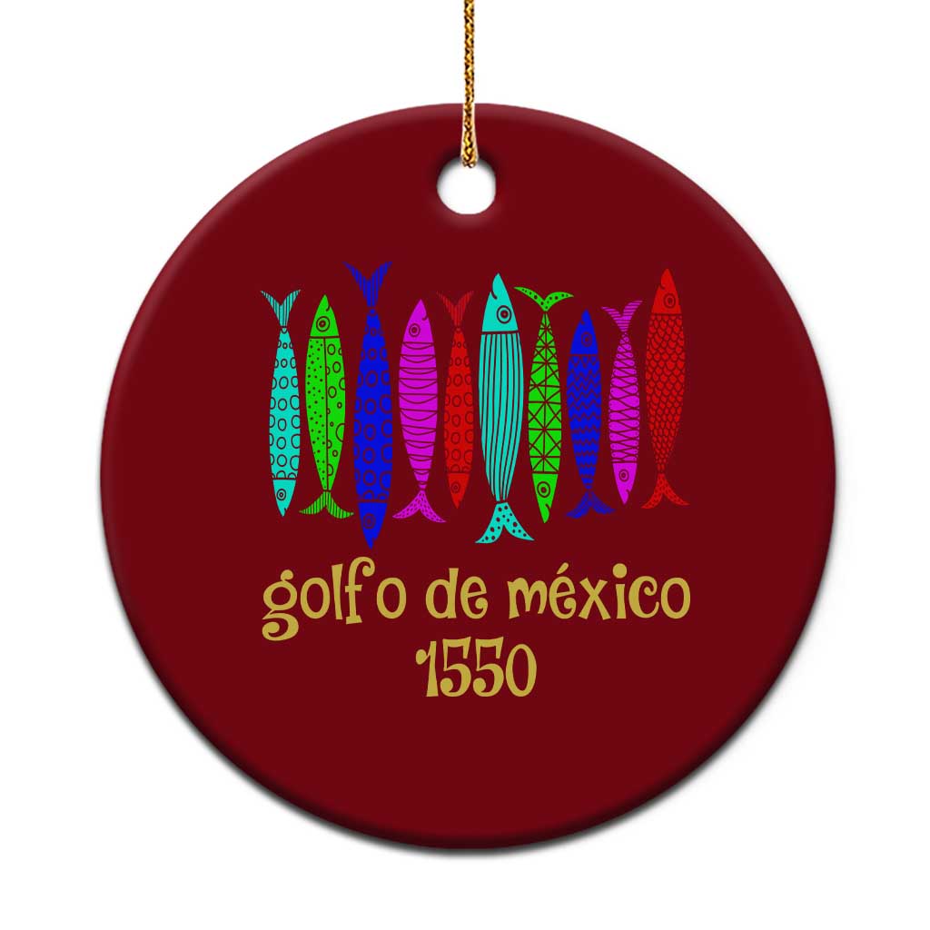 Gulf of Mexico Ceramic Ornament Golfo de México 1550 Retro Tuna - Wonder Print Shop