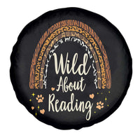 Wild About Reading Spare Tire Cover Teacher Student Back to School Retro Rainbow