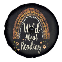 Wild About Reading Spare Tire Cover Teacher Student Back to School Retro Rainbow