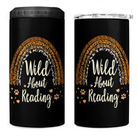 Wild About Reading 4 in 1 Can Cooler Tumbler Teacher Student Back to School Retro Rainbow