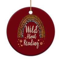 Wild About Reading Ceramic Ornament Teacher Student Back to School Retro Rainbow - Wonder Print Shop