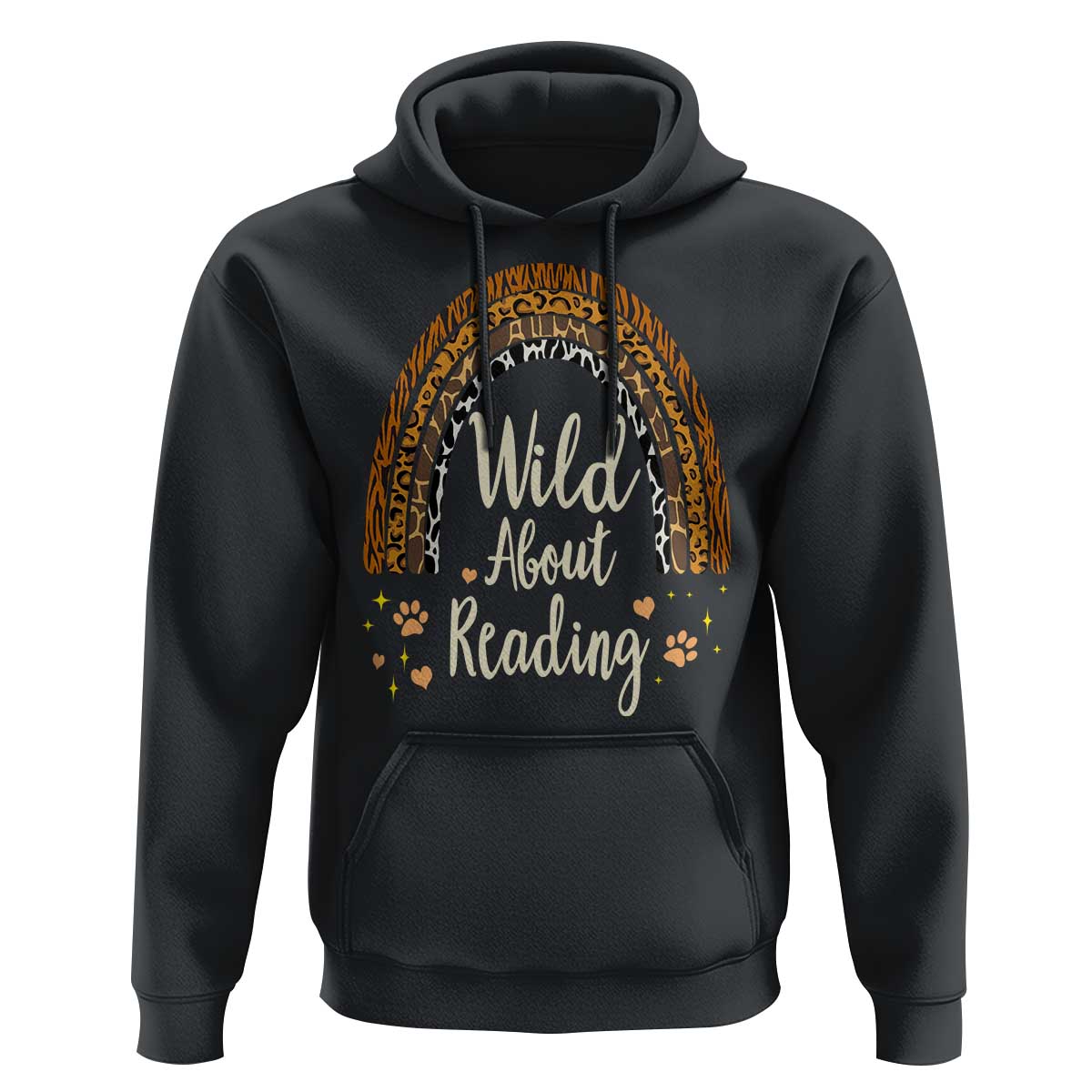Wild About Reading Hoodie Teacher Student Back to School Retro Rainbow