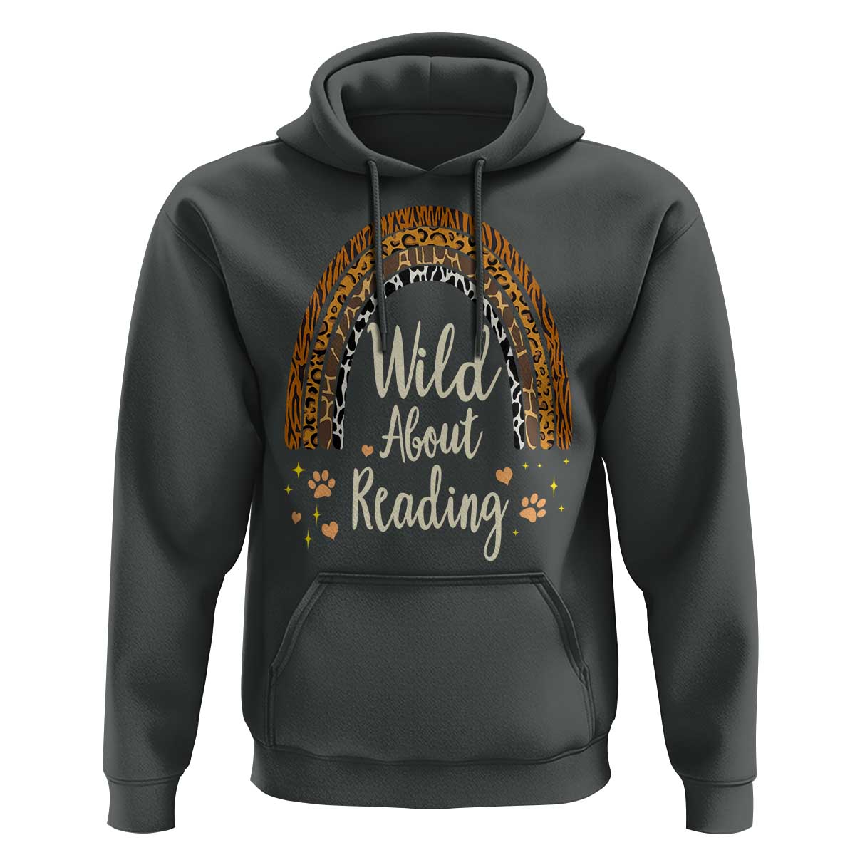 Wild About Reading Hoodie Teacher Student Back to School Retro Rainbow