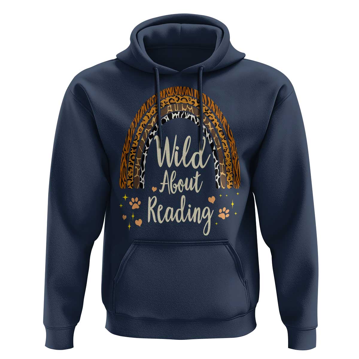 Wild About Reading Hoodie Teacher Student Back to School Retro Rainbow
