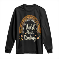 Wild About Reading Long Sleeve Shirt Teacher Student Back to School Retro Rainbow