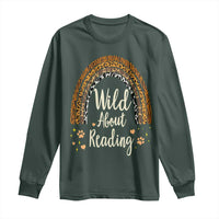 Wild About Reading Long Sleeve Shirt Teacher Student Back to School Retro Rainbow