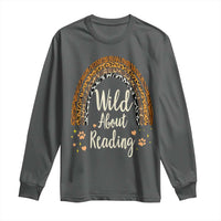 Wild About Reading Long Sleeve Shirt Teacher Student Back to School Retro Rainbow