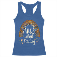 Wild About Reading Racerback Tank Top Teacher Student Back to School Retro Rainbow
