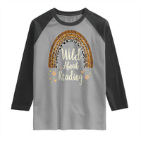 Wild About Reading Raglan Shirt Teacher Student Back to School Retro Rainbow