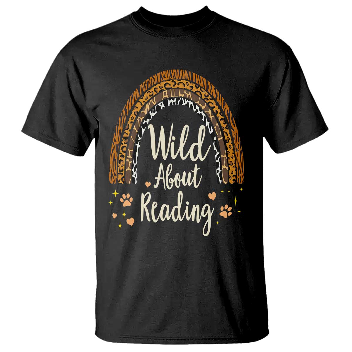 Wild About Reading T Shirt Teacher Student Back to School Retro Rainbow
