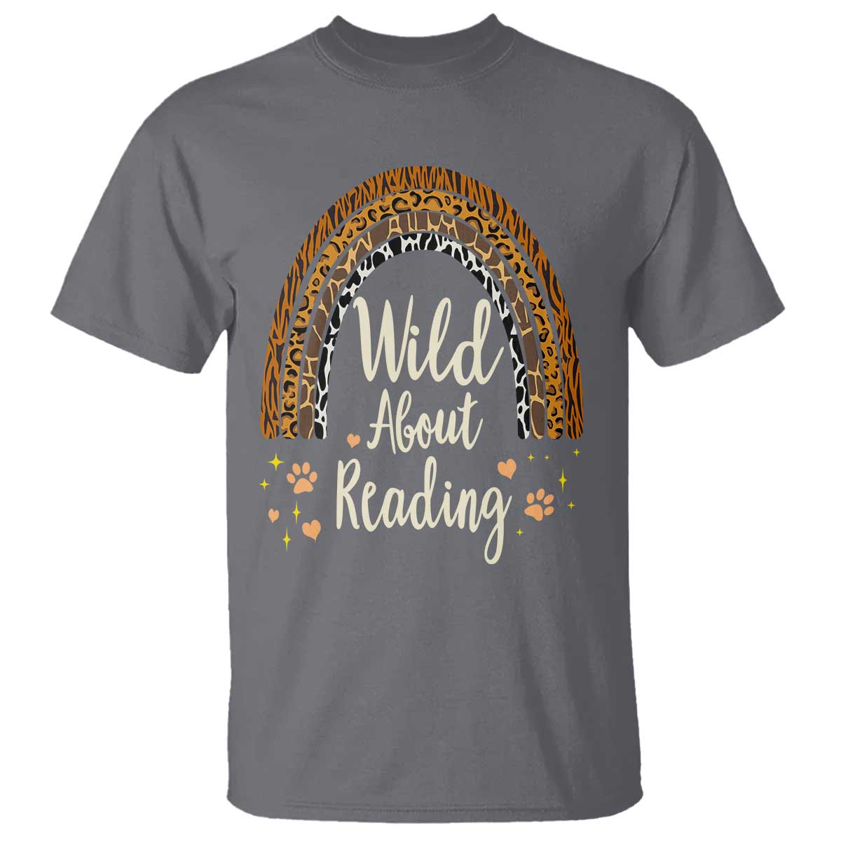 Wild About Reading T Shirt Teacher Student Back to School Retro Rainbow