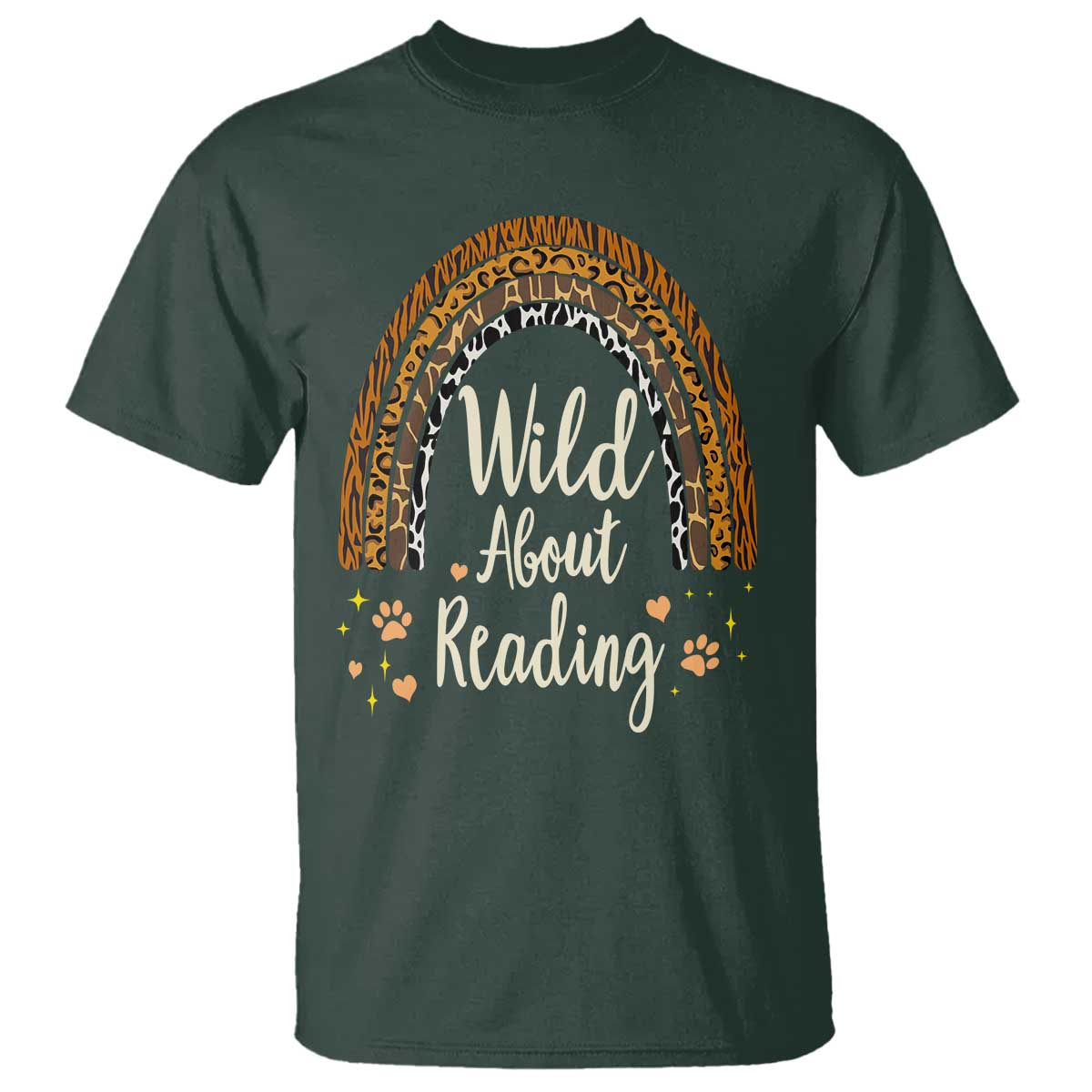 Wild About Reading T Shirt Teacher Student Back to School Retro Rainbow