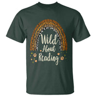 Wild About Reading T Shirt Teacher Student Back to School Retro Rainbow