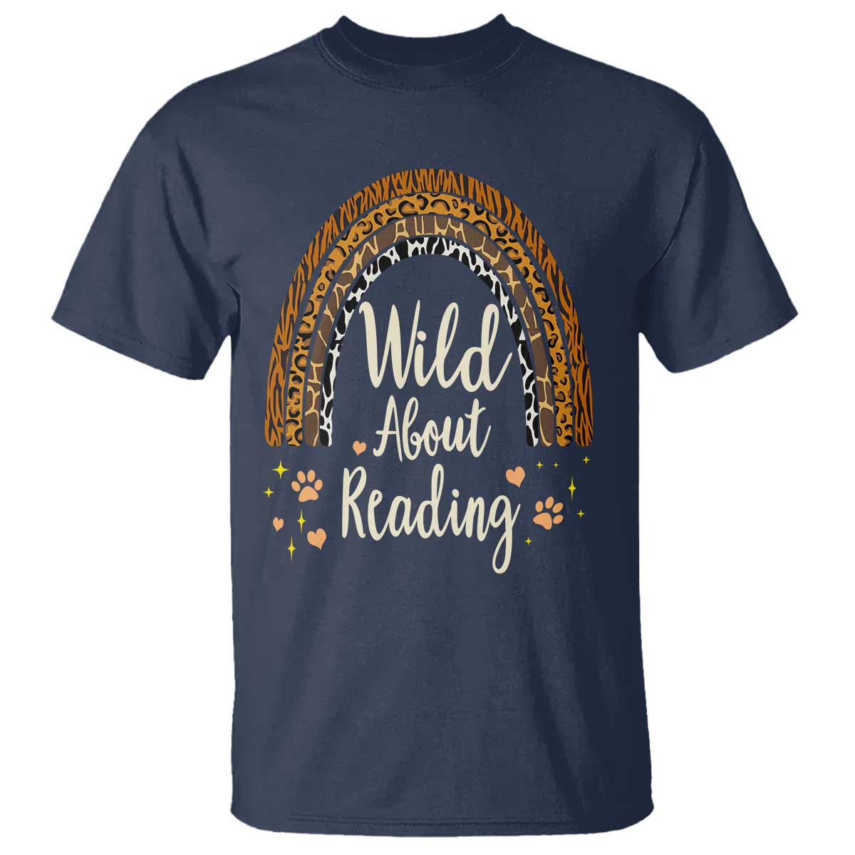 Wild About Reading T Shirt Teacher Student Back to School Retro Rainbow