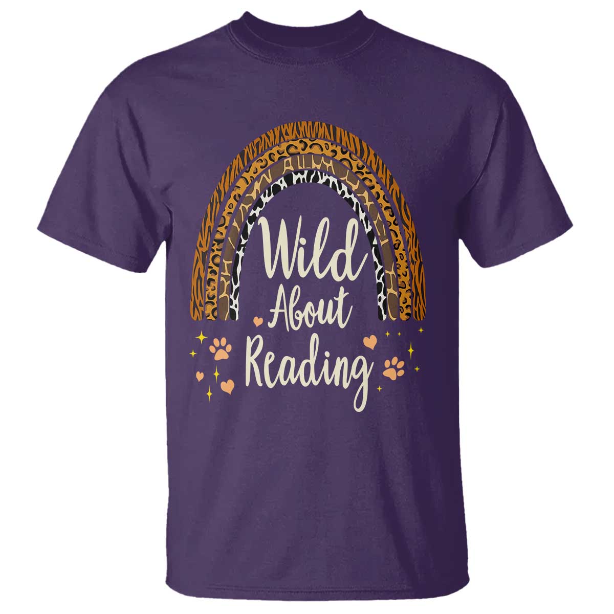 Wild About Reading T Shirt Teacher Student Back to School Retro Rainbow