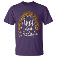 Wild About Reading T Shirt Teacher Student Back to School Retro Rainbow