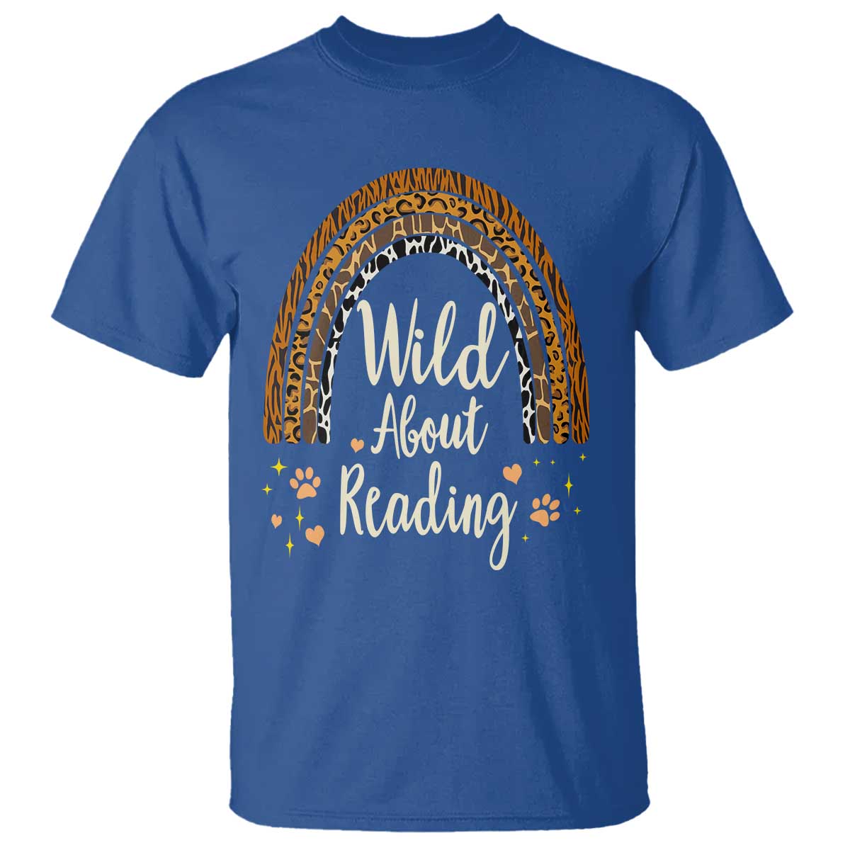 Wild About Reading T Shirt Teacher Student Back to School Retro Rainbow