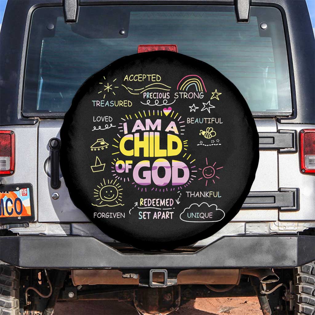 I Am A Child Of God Spare Tire Cover Retro Christian Jesus Faith
