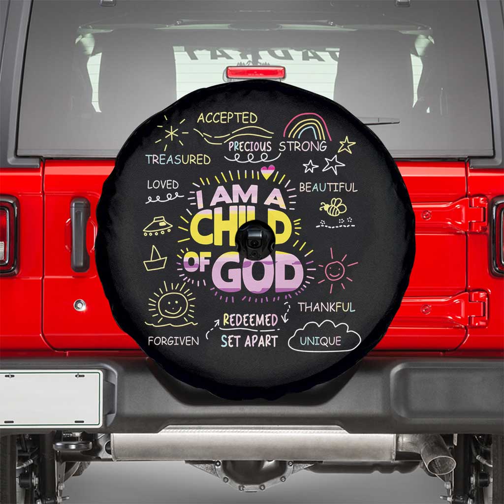 I Am A Child Of God Spare Tire Cover Retro Christian Jesus Faith