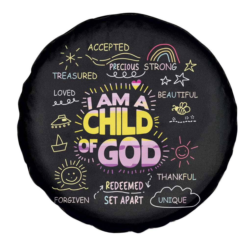I Am A Child Of God Spare Tire Cover Retro Christian Jesus Faith