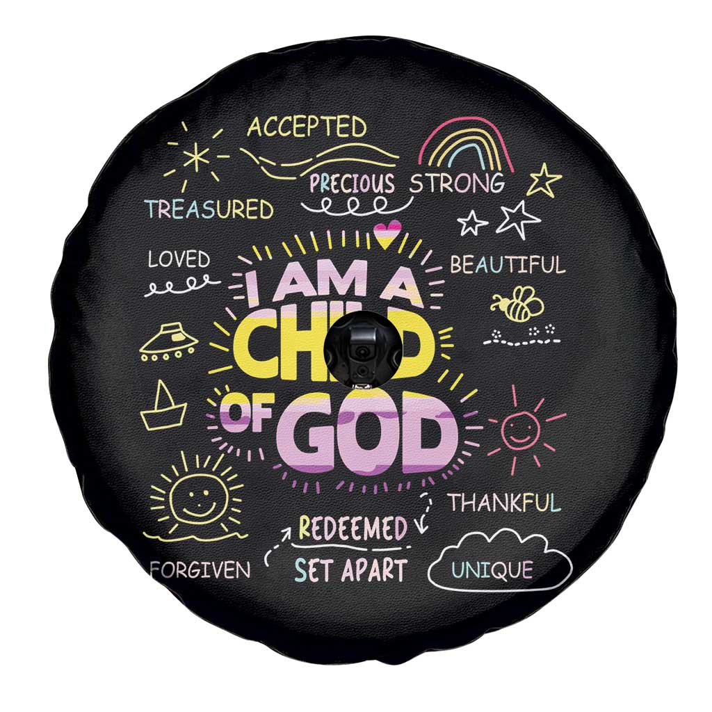 I Am A Child Of God Spare Tire Cover Retro Christian Jesus Faith