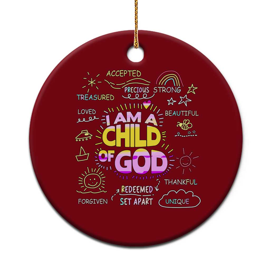 I Am A Child Of God Ceramic Ornament Retro Christian Jesus Faith - Wonder Print Shop