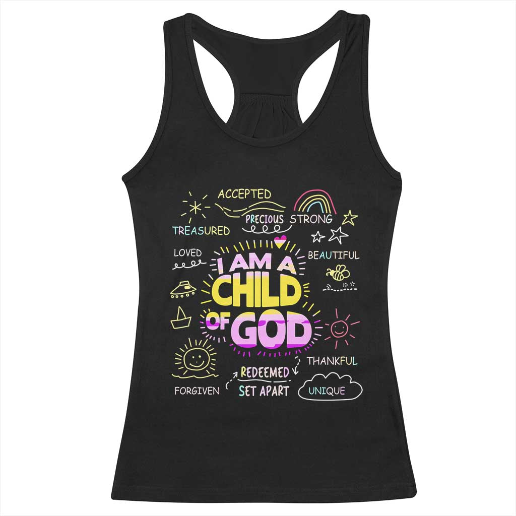 I Am A Child Of God Racerback Tank Top Retro Christian Jesus Faith