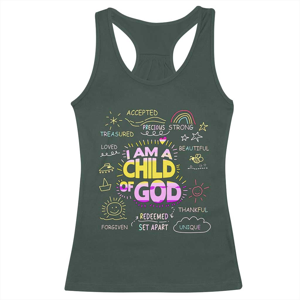I Am A Child Of God Racerback Tank Top Retro Christian Jesus Faith