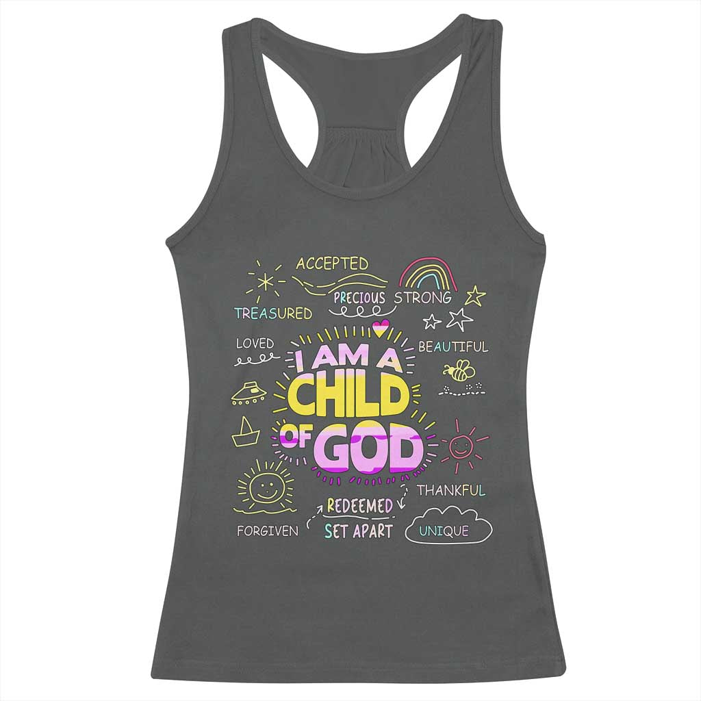 I Am A Child Of God Racerback Tank Top Retro Christian Jesus Faith