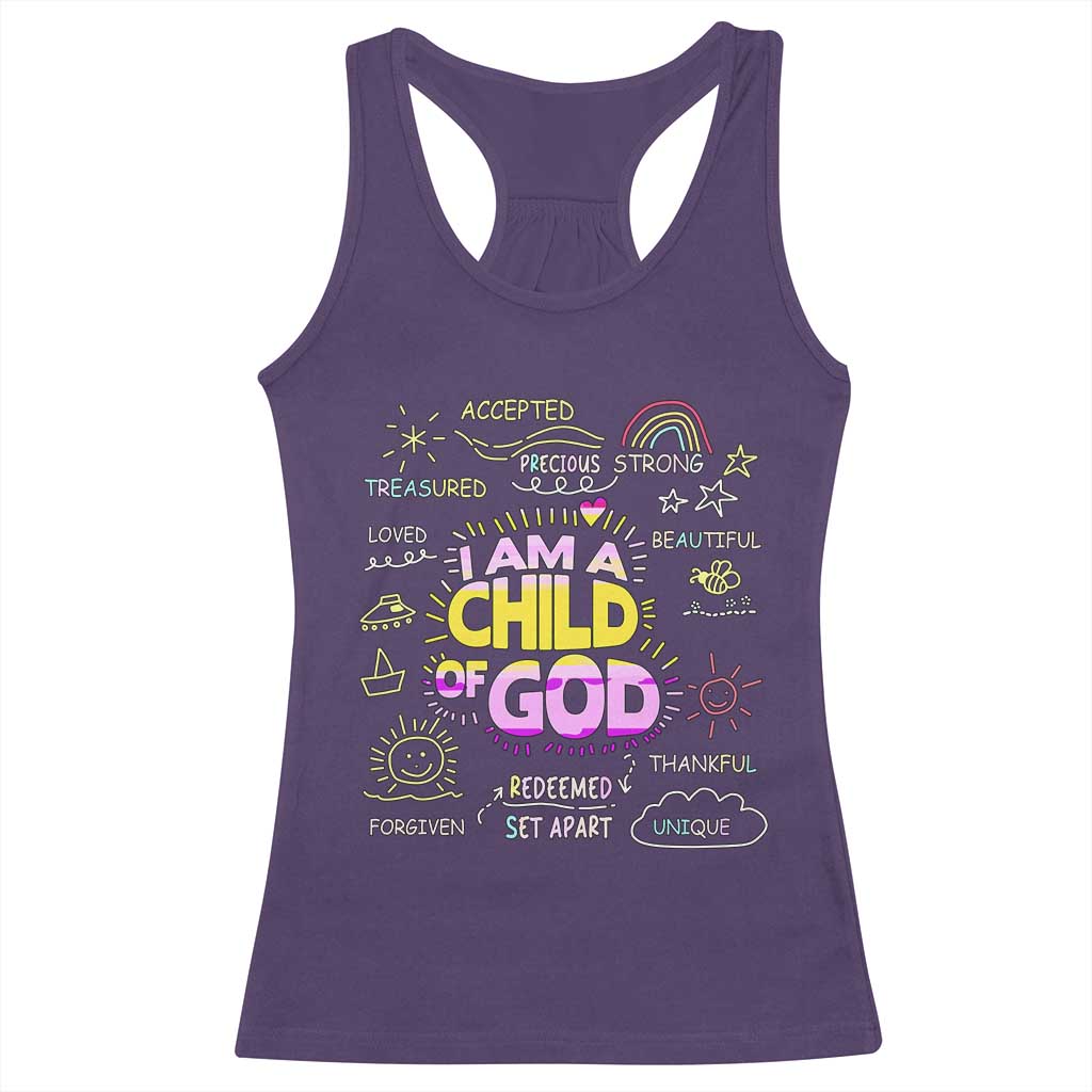 I Am A Child Of God Racerback Tank Top Retro Christian Jesus Faith