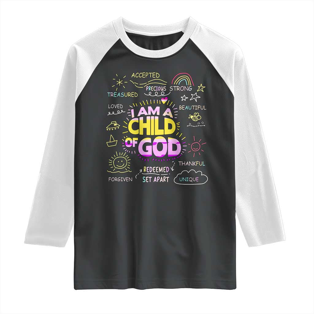 I Am A Child Of God Raglan Shirt Retro Christian Jesus Faith