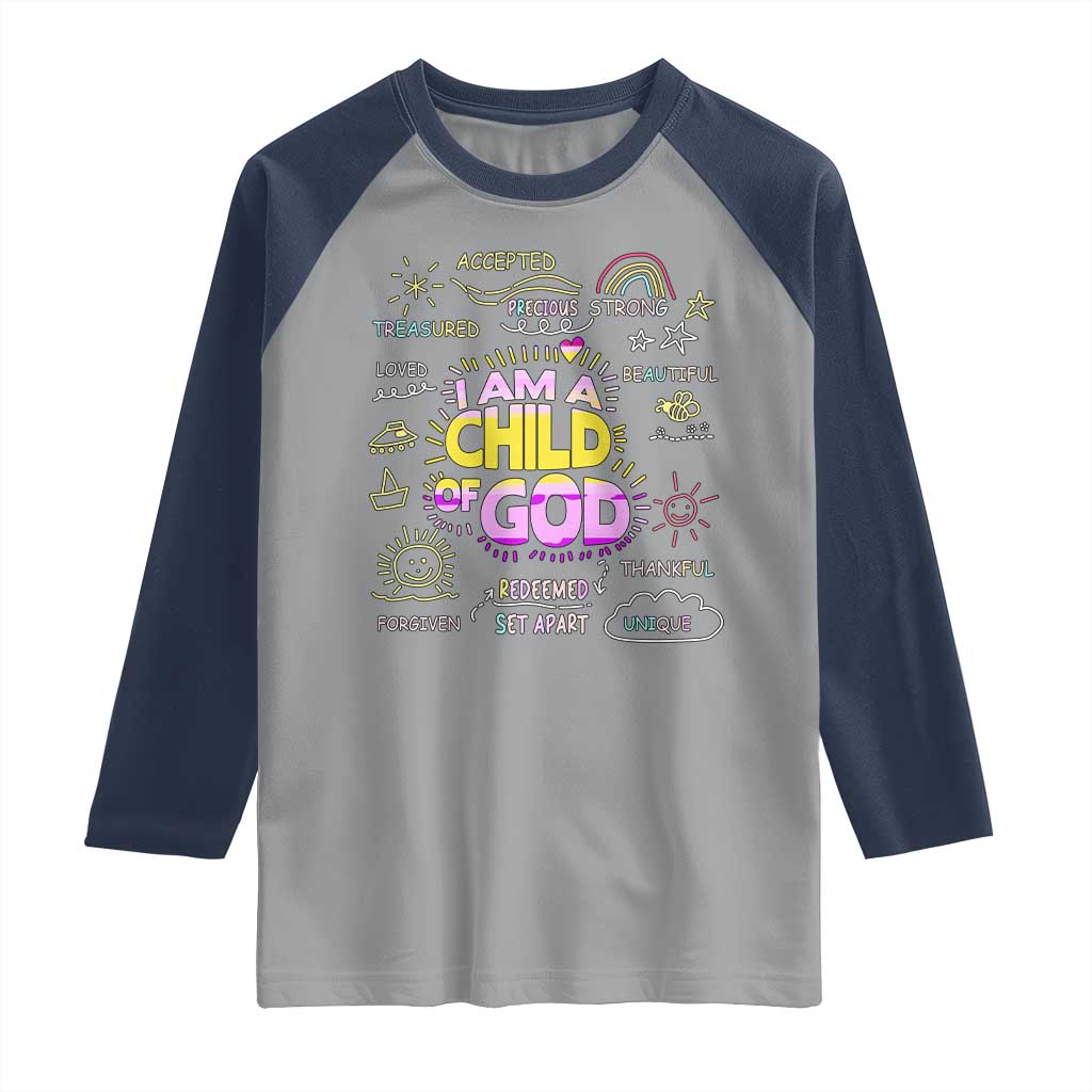 I Am A Child Of God Raglan Shirt Retro Christian Jesus Faith