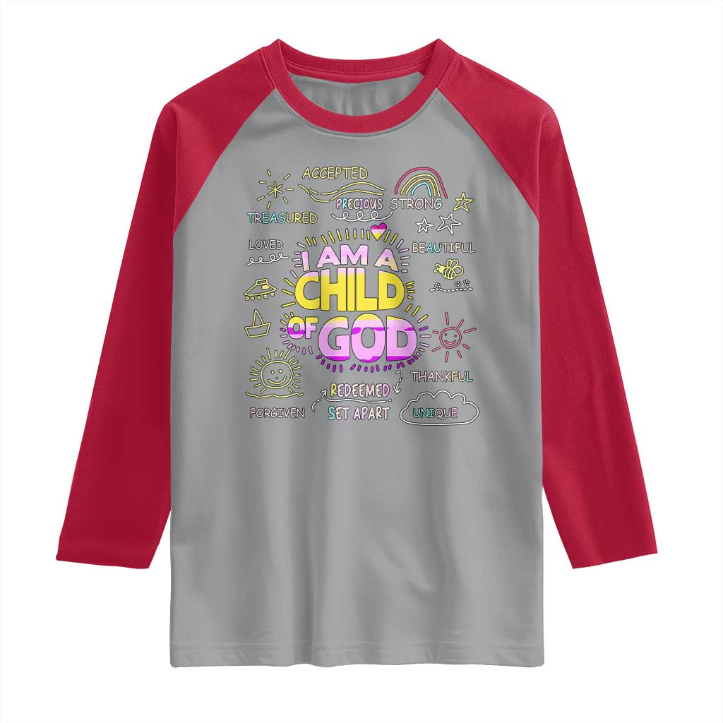 I Am A Child Of God Raglan Shirt Retro Christian Jesus Faith