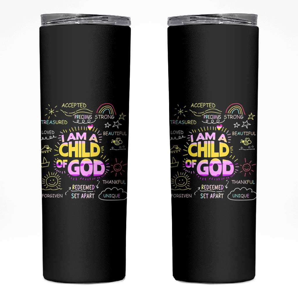 I Am A Child Of God Skinny Tumbler Retro Christian Jesus Faith