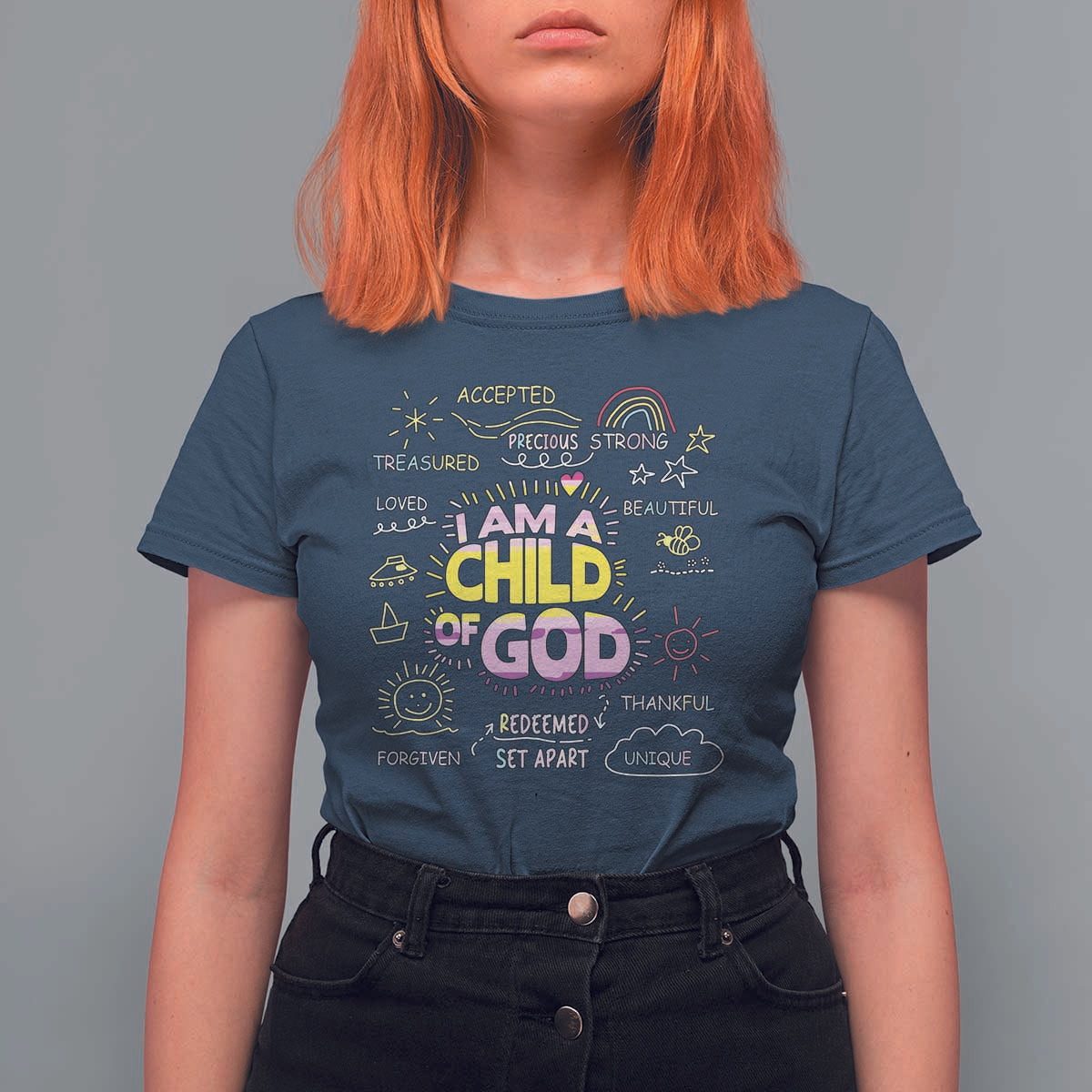 I Am A Child Of God T Shirt For Women Retro Christian Jesus Faith